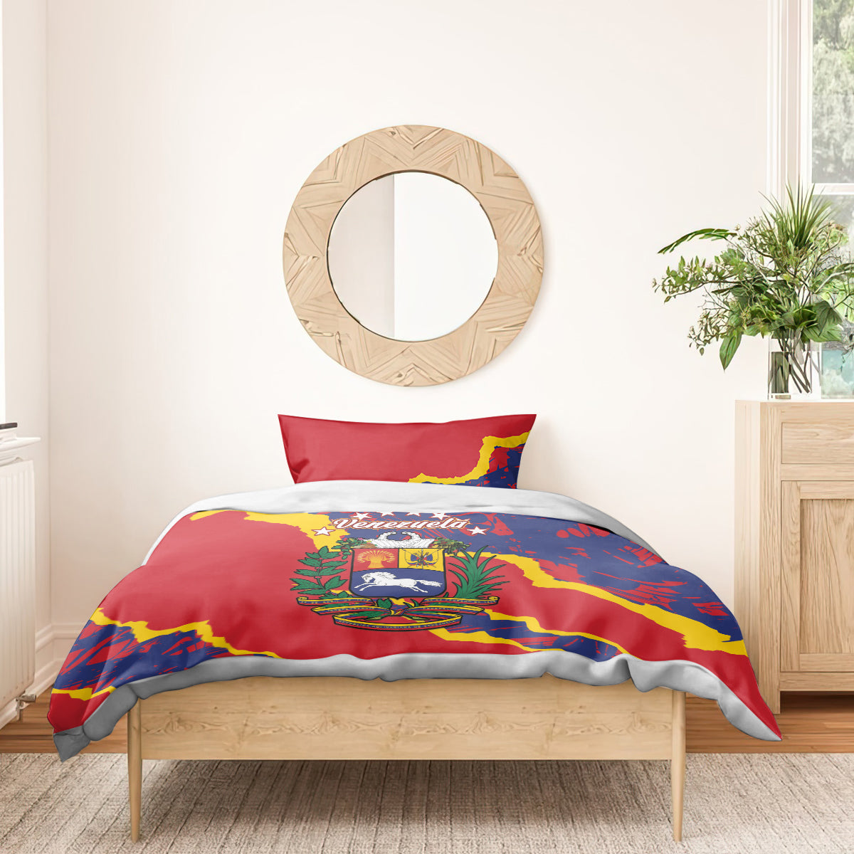 Venezuela Independence Day Bedding Set Feliz Dia de la Independencia Grunge Style - Wonder Print Shop
