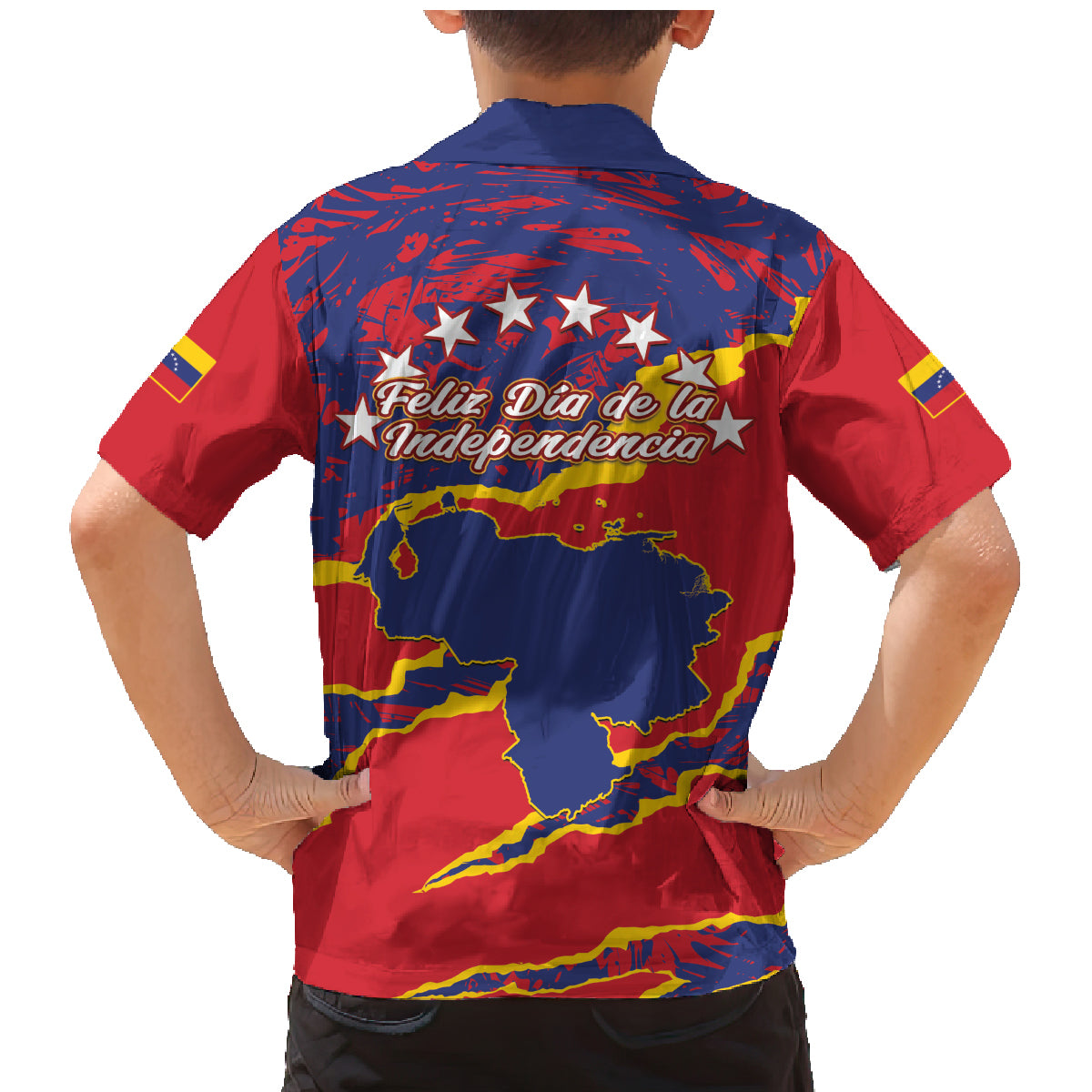 Venezuela Independence Day Family Matching Mermaid Dress and Hawaiian Shirt Feliz Dia de la Independencia Grunge Style - Wonder Print Shop