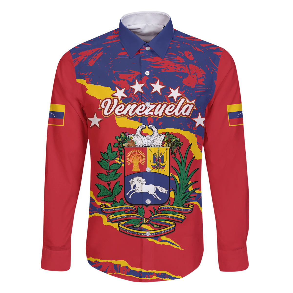 Venezuela Independence Day Family Matching Mermaid Dress and Hawaiian Shirt Feliz Dia de la Independencia Grunge Style - Wonder Print Shop