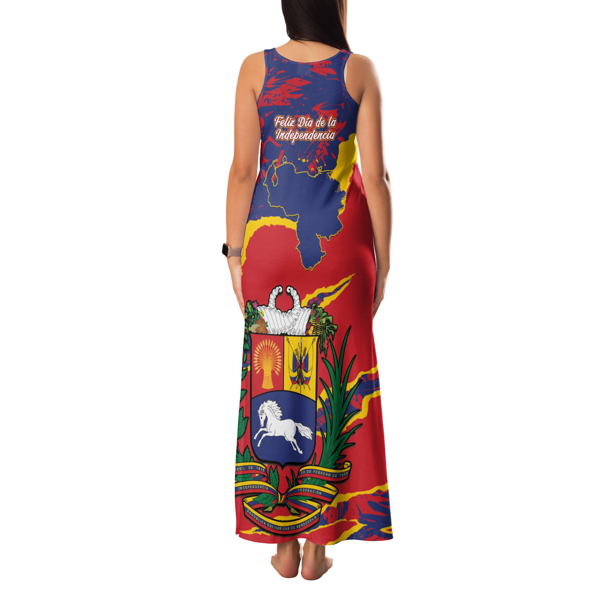 Venezuela Independence Day Family Matching Tank Maxi Dress and Hawaiian Shirt Feliz Dia de la Independencia Grunge Style - Wonder Print Shop
