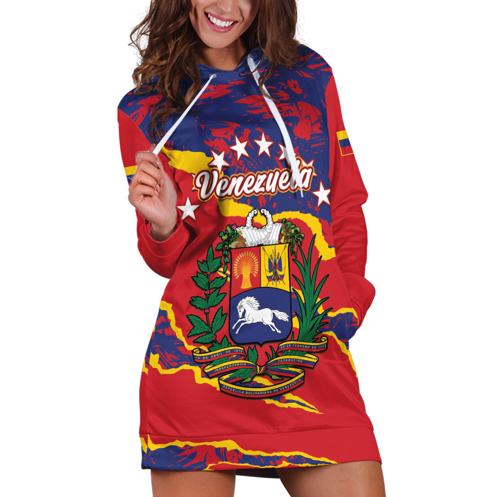 Venezuela Independence Day Hoodie Dress Feliz Dia de la Independencia Grunge Style - Wonder Print Shop