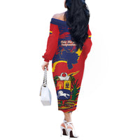 Venezuela Independence Day Off The Shoulder Long Sleeve Dress Feliz Dia de la Independencia Grunge Style - Wonder Print Shop