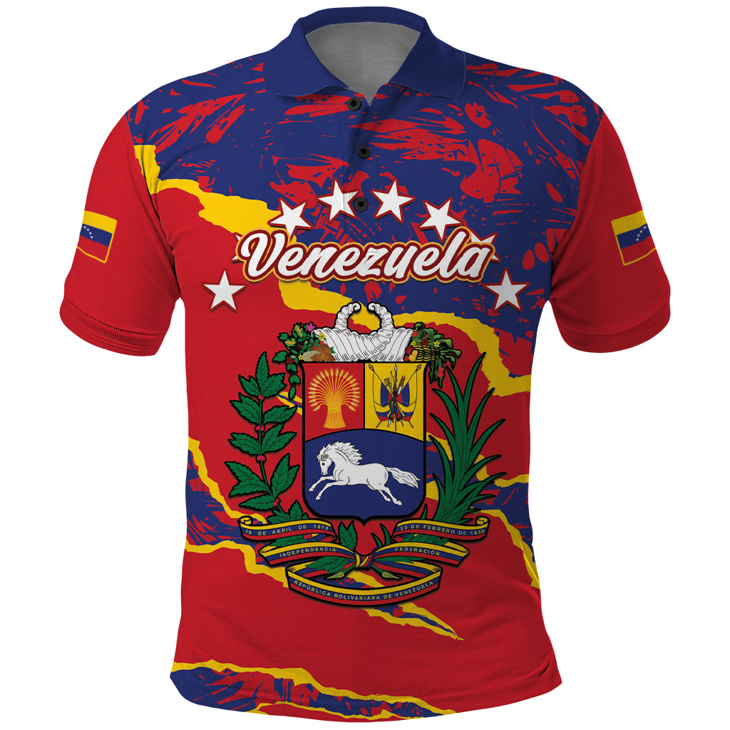 Venezuela Independence Day Polo Shirt Feliz Dia de la Independencia Grunge Style - Wonder Print Shop