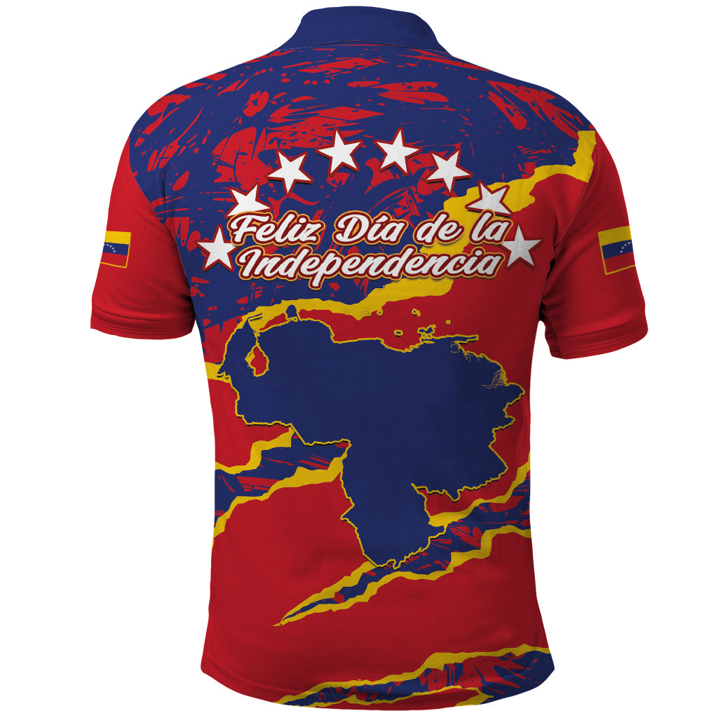 Venezuela Independence Day Polo Shirt Feliz Dia de la Independencia Grunge Style - Wonder Print Shop