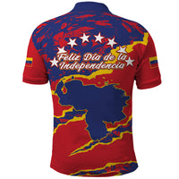 Venezuela Independence Day Polo Shirt Feliz Dia de la Independencia Grunge Style - Wonder Print Shop