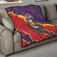 Venezuela Independence Day Quilt Feliz Dia de la Independencia Grunge Style - Wonder Print Shop