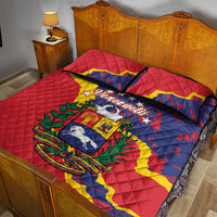 Venezuela Independence Day Quilt Bed Set Feliz Dia de la Independencia Grunge Style - Wonder Print Shop