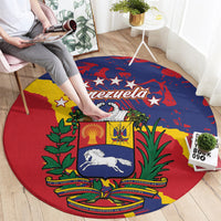 Venezuela Independence Day Round Carpet Feliz Dia de la Independencia Grunge Style