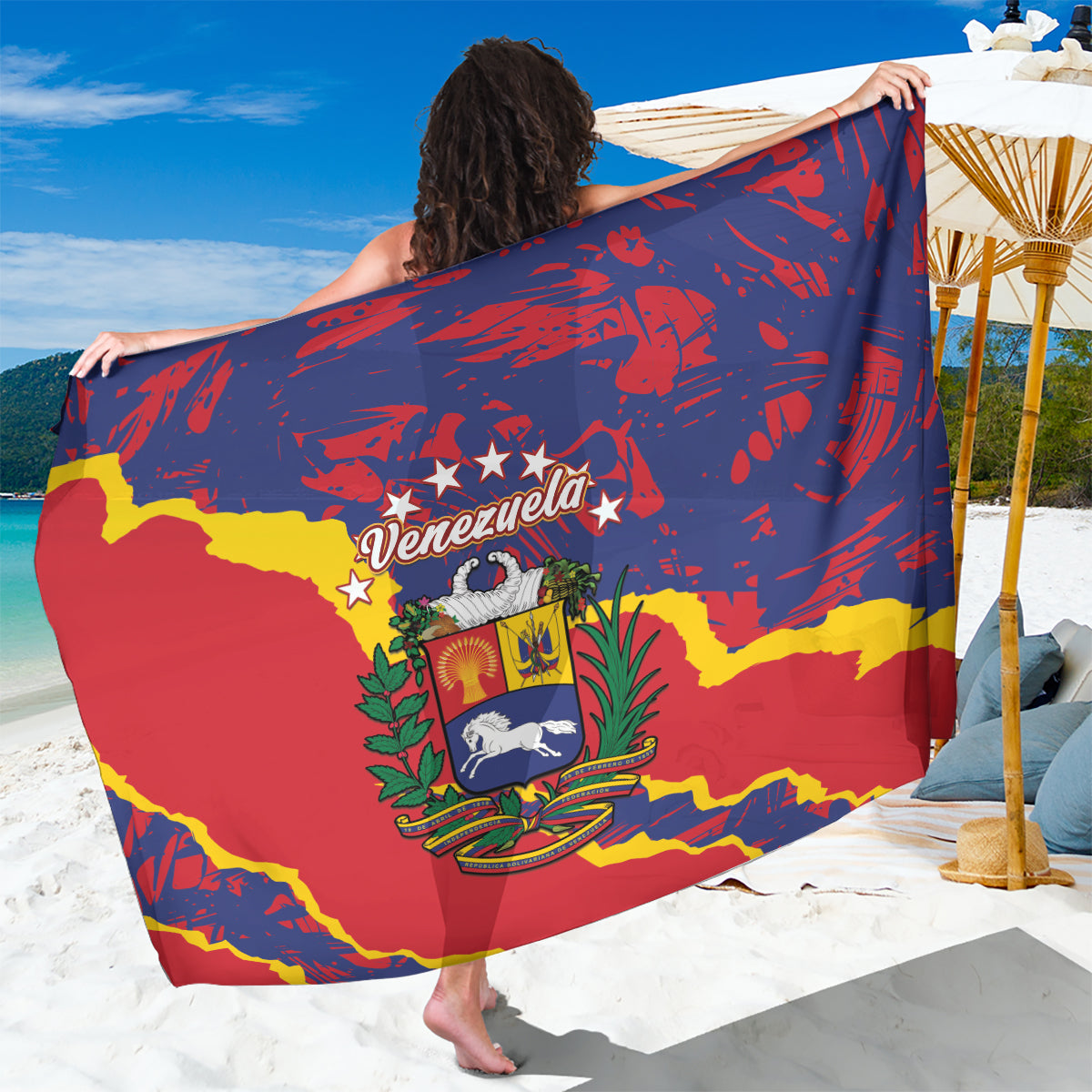 Venezuela Independence Day Sarong Feliz Dia de la Independencia Grunge Style - Wonder Print Shop