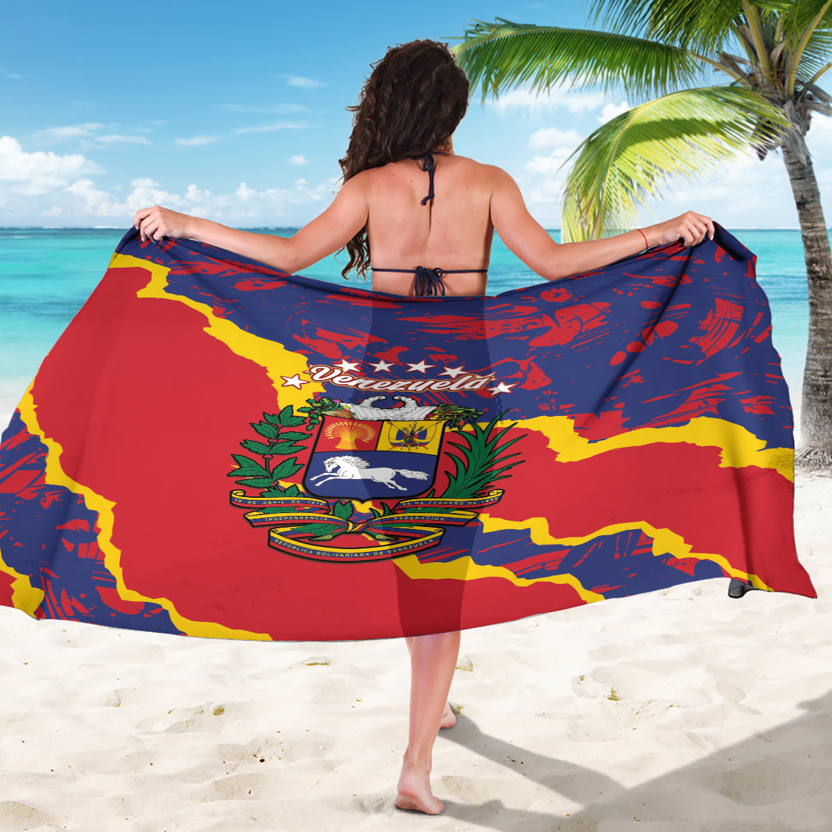 Venezuela Independence Day Sarong Feliz Dia de la Independencia Grunge Style - Wonder Print Shop