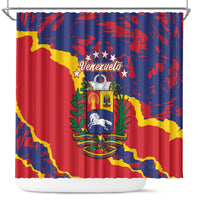 Venezuela Independence Day Shower Curtain Feliz Dia de la Independencia Grunge Style