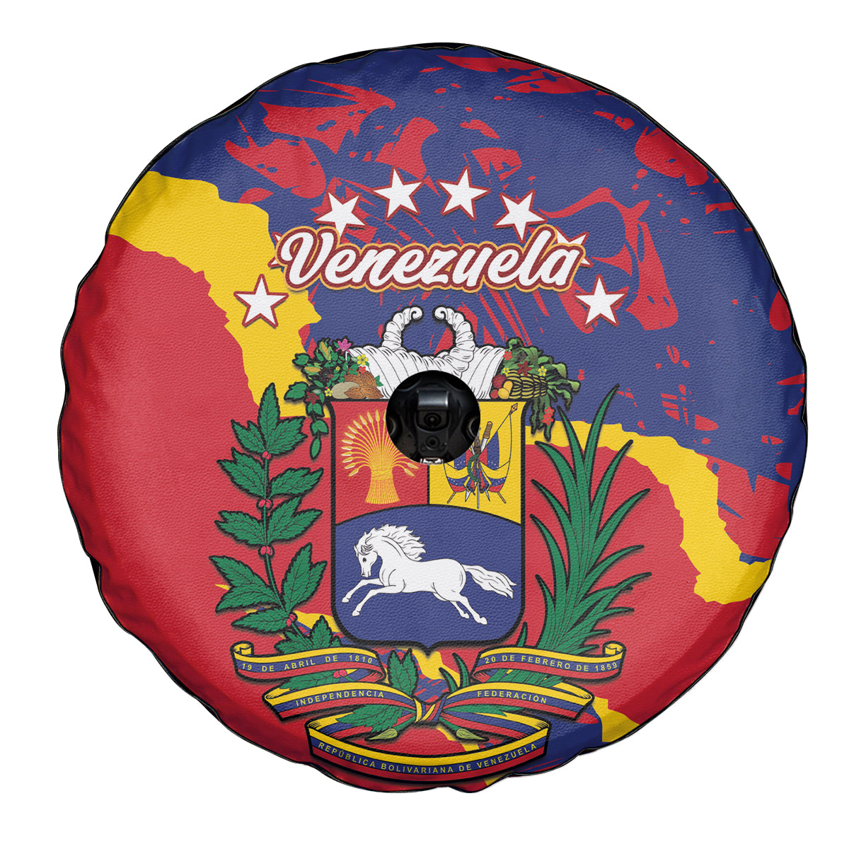 Venezuela Independence Day Spare Tire Cover Feliz Dia de la Independencia Grunge Style - Wonder Print Shop