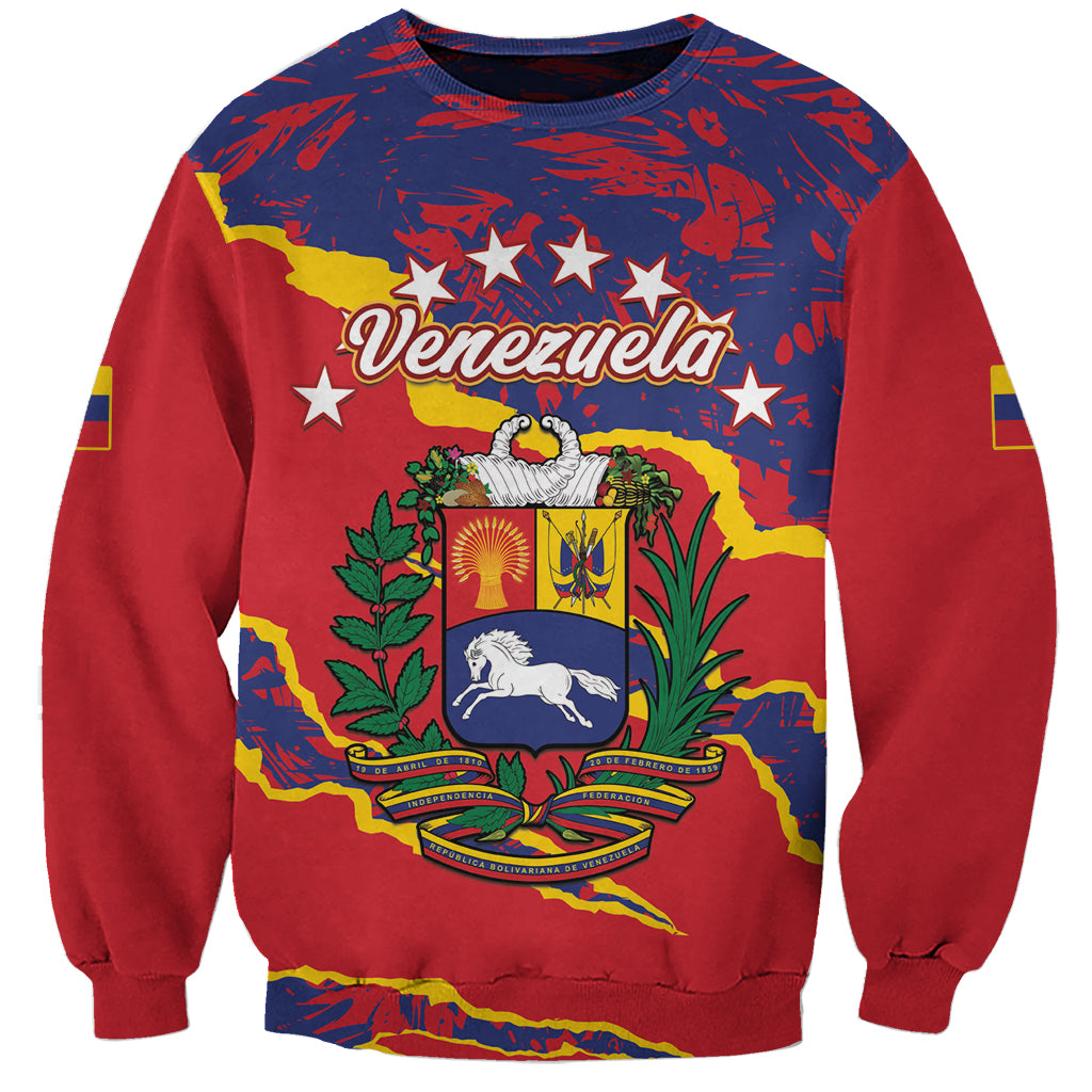 Venezuela Independence Day Sweatshirt Feliz Dia de la Independencia Grunge Style - Wonder Print Shop