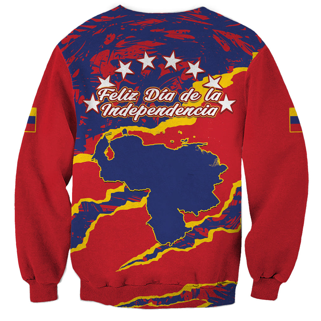 Venezuela Independence Day Sweatshirt Feliz Dia de la Independencia Grunge Style - Wonder Print Shop