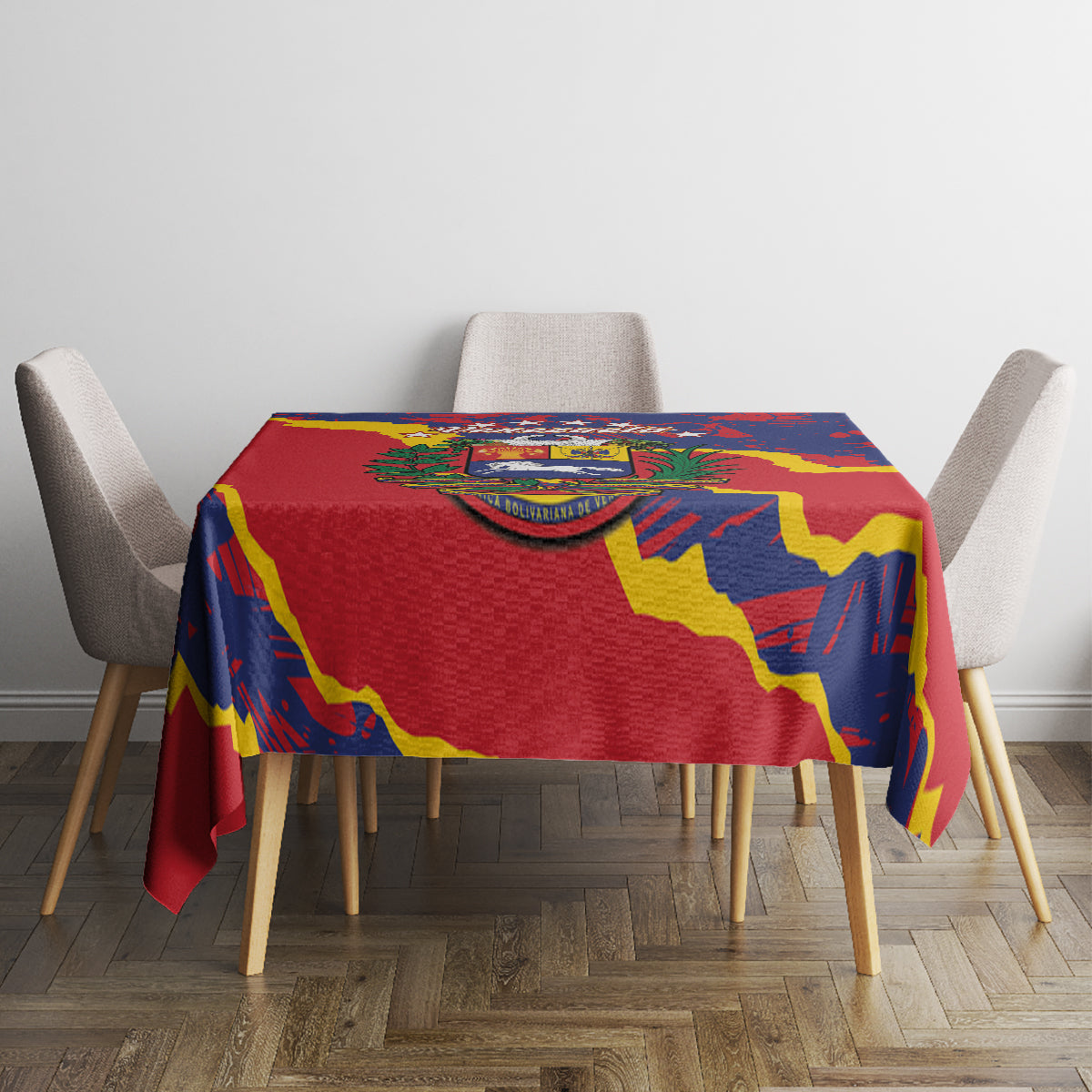 Venezuela Independence Day Tablecloth Feliz Dia de la Independencia Grunge Style - Wonder Print Shop