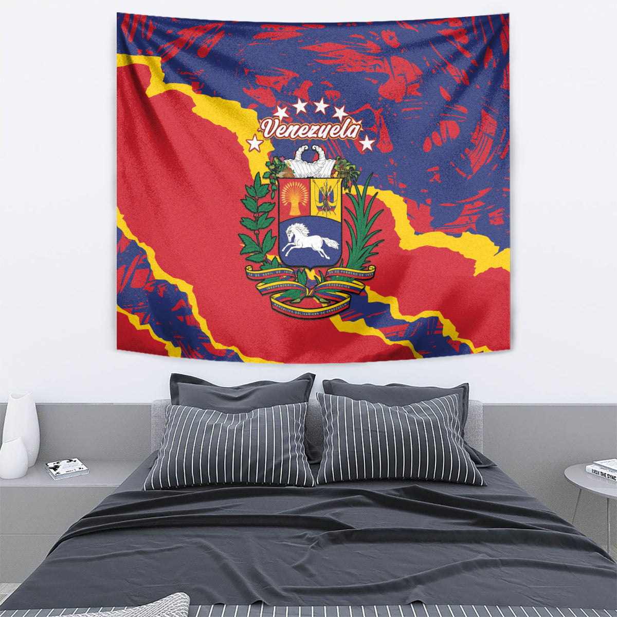 Venezuela Independence Day Tapestry Feliz Dia de la Independencia Grunge Style - Wonder Print Shop