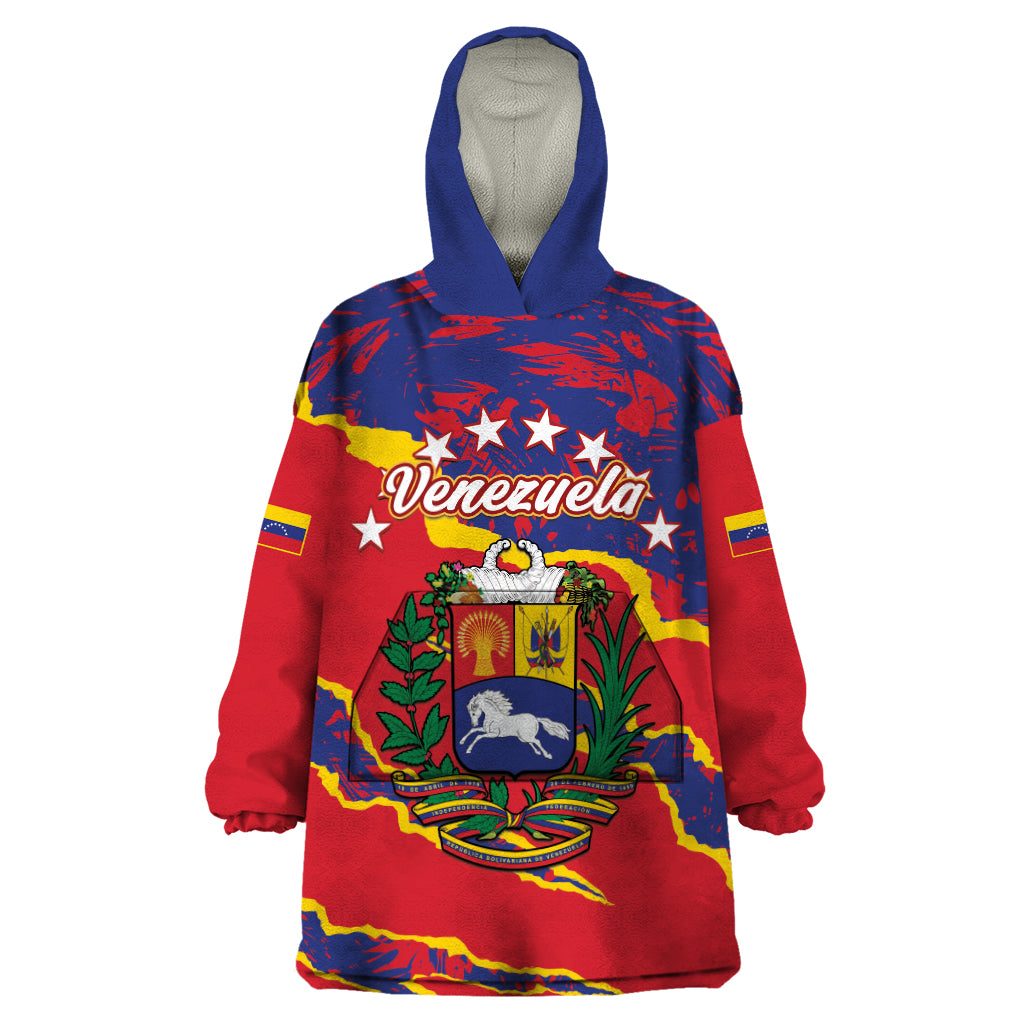 Venezuela Independence Day Wearable Blanket Hoodie Feliz Dia de la Independencia Grunge Style