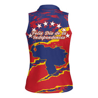 Venezuela Independence Day Women Sleeveless Polo Shirt Feliz Dia de la Independencia Grunge Style - Wonder Print Shop