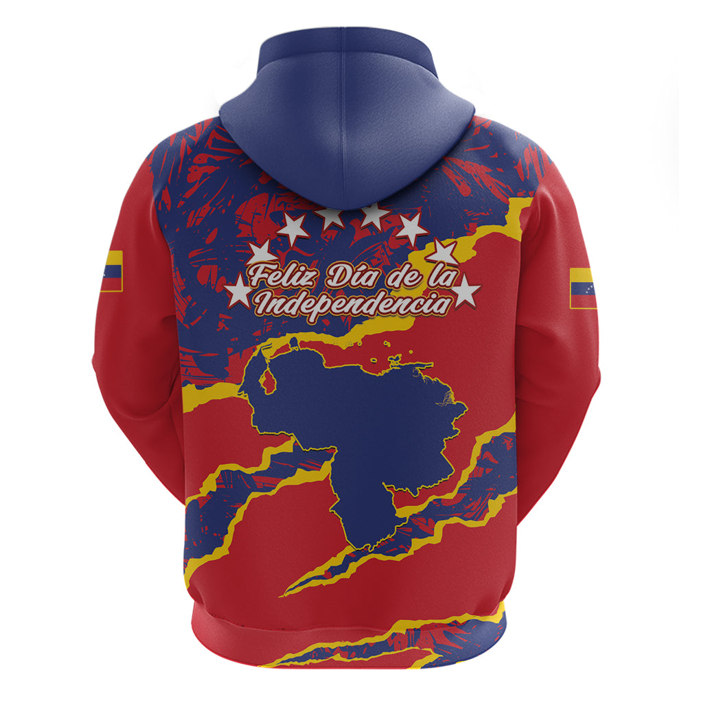 Venezuela Independence Day Zip Hoodie Feliz Dia de la Independencia Grunge Style - Wonder Print Shop