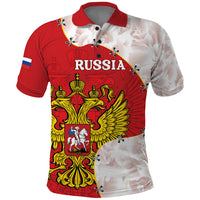 Russia Independence Day Polo Shirt Coat Of Arms With Map - Wonder Print Shop