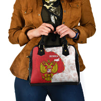 Russia Independence Day Shoulder Handbag Coat Of Arms With Map