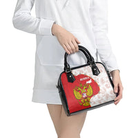 Russia Independence Day Shoulder Handbag Coat Of Arms With Map