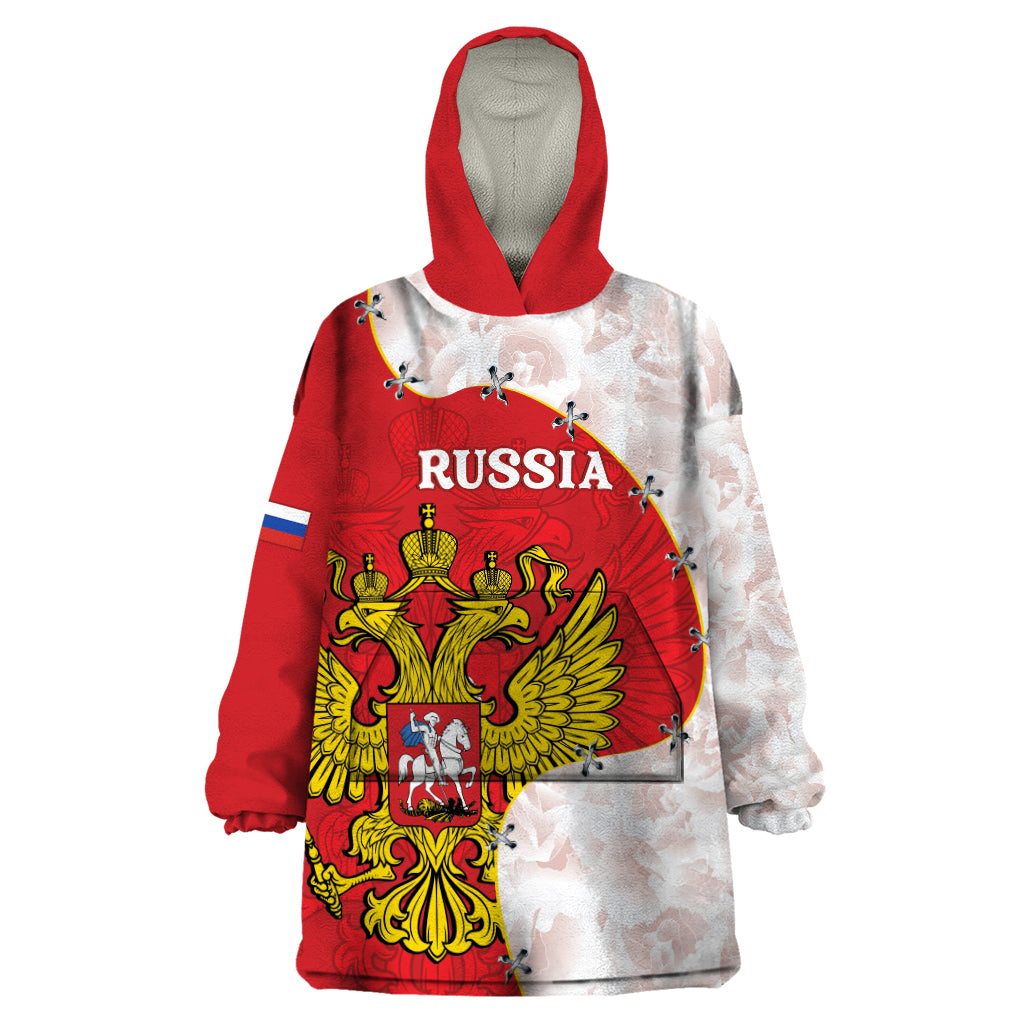 Russia Independence Day Wearable Blanket Hoodie Coat Of Arms With Map