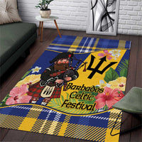 Barbados Celtic 2025 Festival Area Rug Scottish Man With Bagpipes