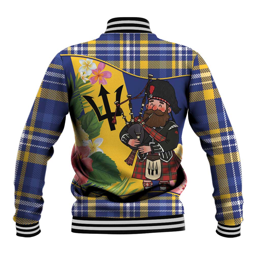 Barbados Celtic 2025 Festival Baseball Jacket Scottish Man With Bagpipes