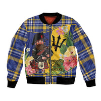Barbados Celtic 2025 Festival Bomber Jacket Scottish Man With Bagpipes