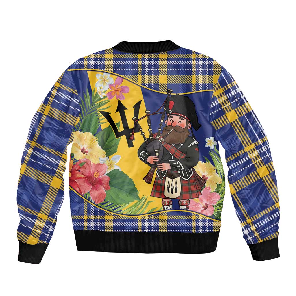 Barbados Celtic 2025 Festival Bomber Jacket Scottish Man With Bagpipes