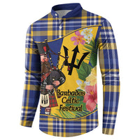 Barbados Celtic 2025 Festival Button Sweatshirt Scottish Man With Bagpipes