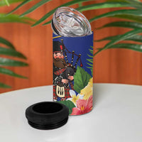 Barbados Celtic 2025 Festival 4 in 1 Can Cooler Tumbler Scottish Man With Bagpipes