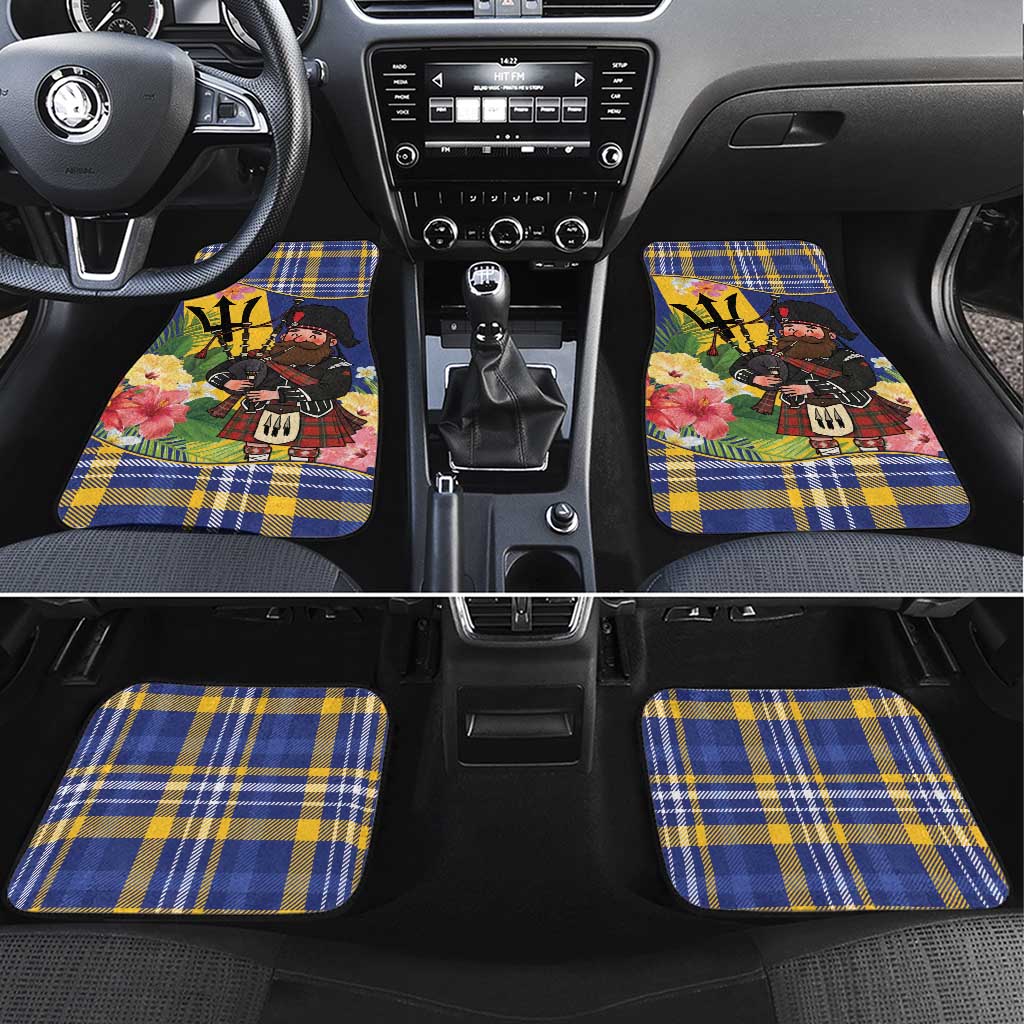 Barbados Celtic 2025 Festival Car Mats Scottish Man With Bagpipes