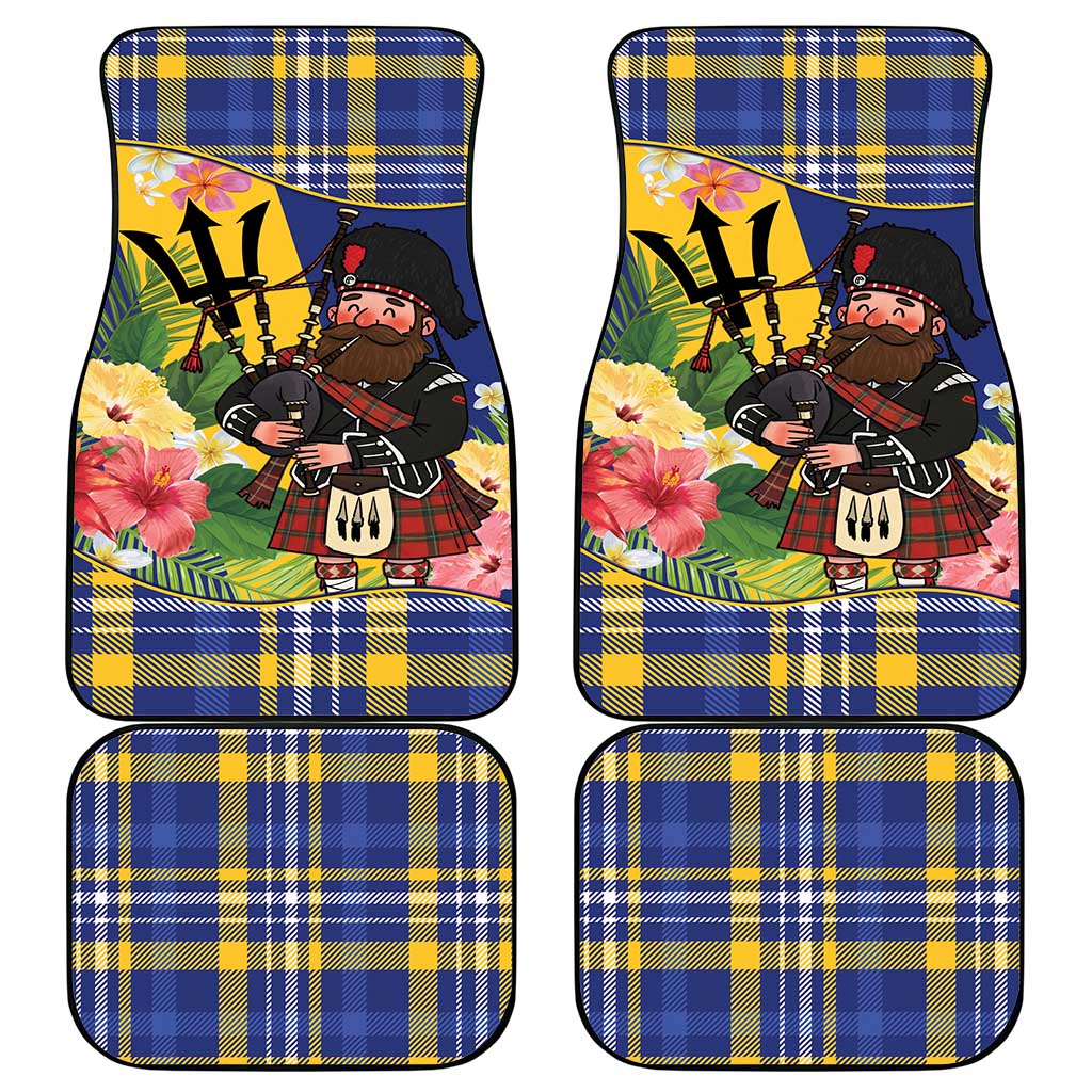 Barbados Celtic 2025 Festival Car Mats Scottish Man With Bagpipes