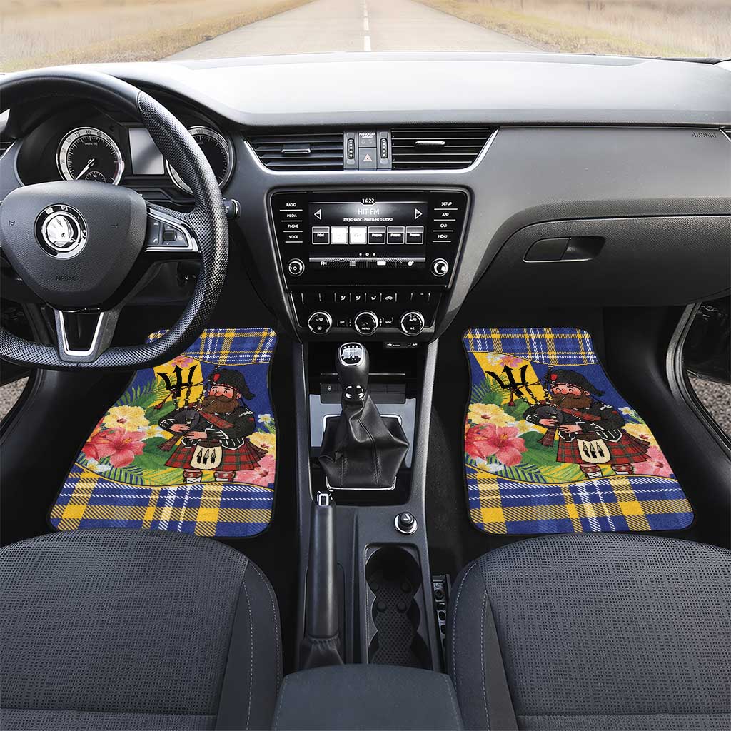 Barbados Celtic 2025 Festival Car Mats Scottish Man With Bagpipes