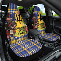 Barbados Celtic 2025 Festival Car Seat Cover Scottish Man With Bagpipes