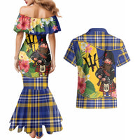 Barbados Celtic 2025 Festival Couples Matching Mermaid Dress and Hawaiian Shirt Scottish Man With Bagpipes