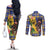 Barbados Celtic 2025 Festival Couples Matching Off The Shoulder Long Sleeve Dress and Long Sleeve Button Shirt Scottish Man With Bagpipes