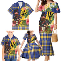 Barbados Celtic 2025 Festival Family Matching Mermaid Dress and Hawaiian Shirt Scottish Man With Bagpipes