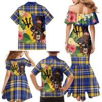 Barbados Celtic 2025 Festival Family Matching Mermaid Dress and Hawaiian Shirt Scottish Man With Bagpipes