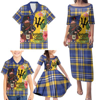 Barbados Celtic 2025 Festival Family Matching Puletasi and Hawaiian Shirt Scottish Man With Bagpipes