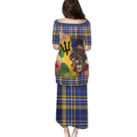 Barbados Celtic 2025 Festival Family Matching Puletasi and Hawaiian Shirt Scottish Man With Bagpipes