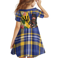 Barbados Celtic 2025 Festival Family Matching Short Sleeve Bodycon Dress and Hawaiian Shirt Scottish Man With Bagpipes