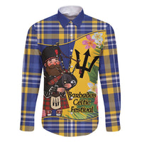 Barbados Celtic 2025 Festival Family Matching Short Sleeve Bodycon Dress and Hawaiian Shirt Scottish Man With Bagpipes