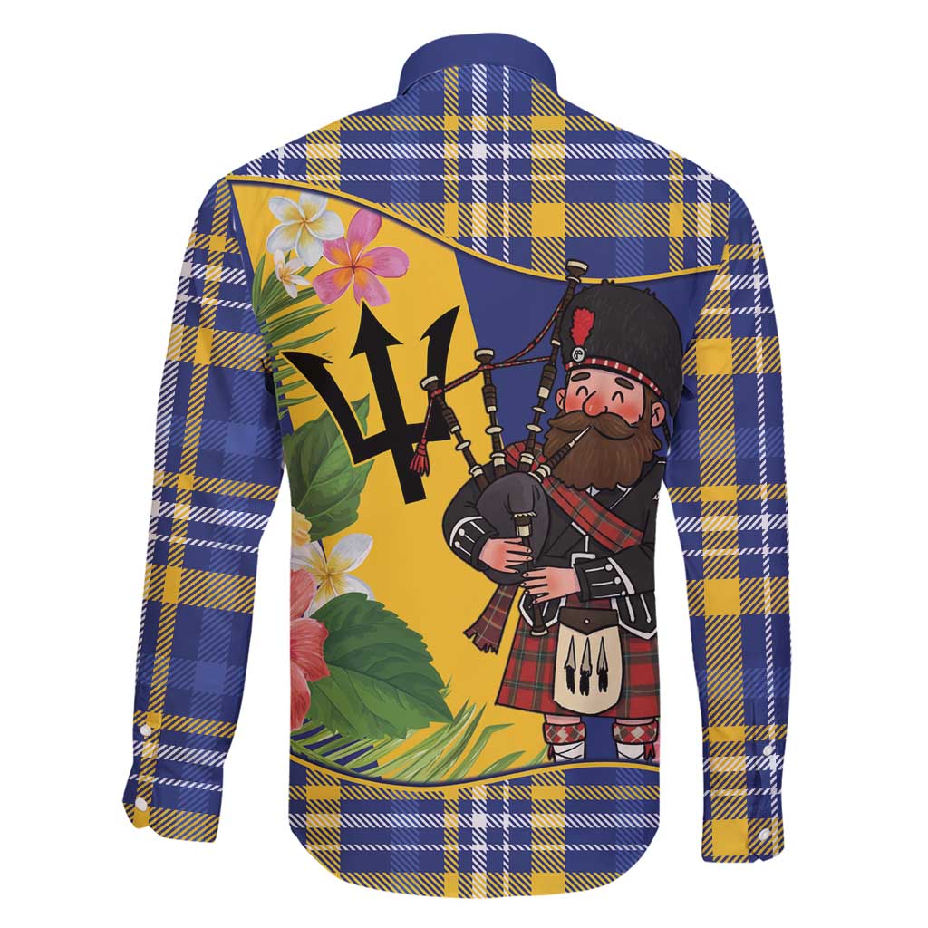 Barbados Celtic 2025 Festival Family Matching Short Sleeve Bodycon Dress and Hawaiian Shirt Scottish Man With Bagpipes