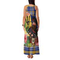 Barbados Celtic 2025 Festival Family Matching Tank Maxi Dress and Hawaiian Shirt Scottish Man With Bagpipes