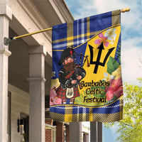 Barbados Celtic 2025 Festival Garden Flag Scottish Man With Bagpipes