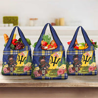 Barbados Celtic 2025 Festival Grocery Bag Scottish Man With Bagpipes