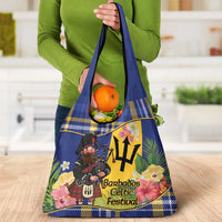 Barbados Celtic 2025 Festival Grocery Bag Scottish Man With Bagpipes